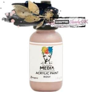 Dina Wakley Media Heavy Body Metallic Acrylic Paint 1oz Rosy