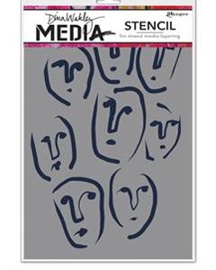 DINA WAKLEY MEDIA STENCIL - Circle Faces