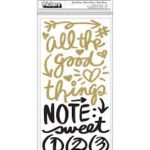 American Crafts - All The Good Things Collection - Thickers - Foam - Phrase - Gold Glitter