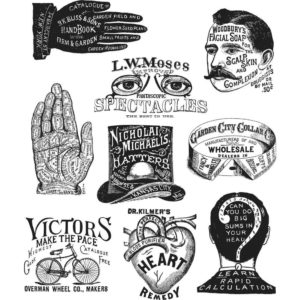 Tim Holtz Cling Stamps 7 Inch X8.5 Inch Eclectic Adverts