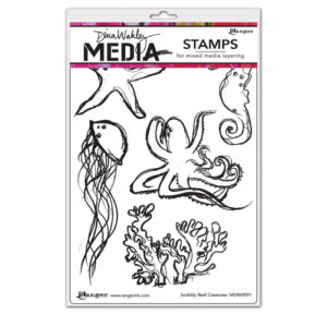 Dina Wakley Media - Cling Mounted Rubber Stamps - Scribbly Reef Creatures