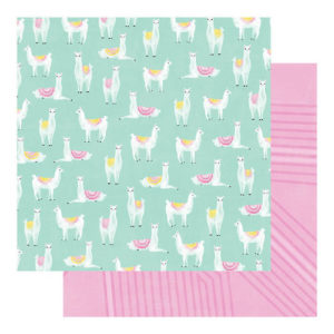 Heidi Swapp - Color Fresh Collection - 12 x 12 Double Sided Paper - Llama Drama