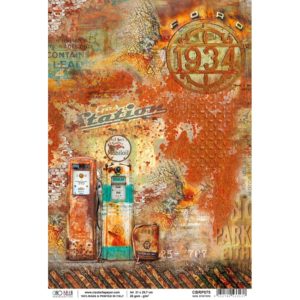 Gas Station, Collateral Rust- Ciao Bella Rice Paper Sheet A4