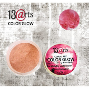 13 Arts Coral Red Color Glow - Metallic Watercolor