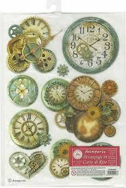 Rice Paper Sheet A4 - Gear Wheels and Clock - Stamperia