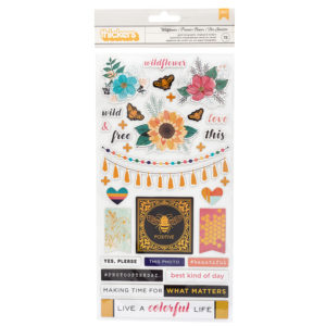 American Crafts - Wildflower and Honey Collection - Thickers - Holographic Gold Foil