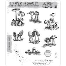 TIM HOLTZ STAMPERS ANONYMOUS – CLING STAMP – TINY TOADSTOOLS