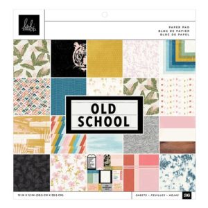 Heidi Swapp Old School Single-Sided Paper Pad 12"X12" 36/Pkg