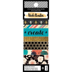 Vicki Boutin - Wildflower and Honey - Washi Tape 8 Pack With Gold Holographic Foil Accents