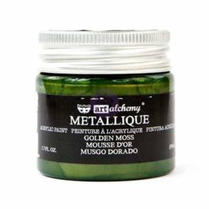 Finnabair Metallique - Art Alchemy Acrylic Paint - Golden Moss