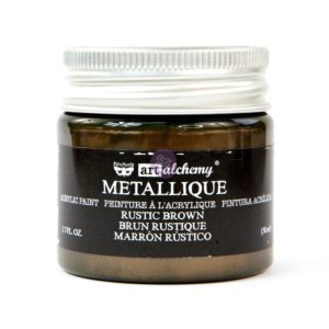 Finnabair Metallique - Art Alchemy Acrylic Paint - Rustic Brown