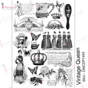 Dress My Craft Transfer Me Sheet A4 - Vintage Queen