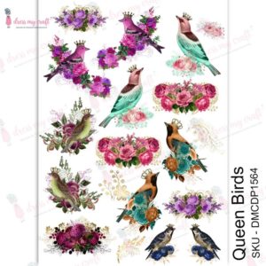 Dress My Craft Transfer Me Sheet A4 - Queen Birds
