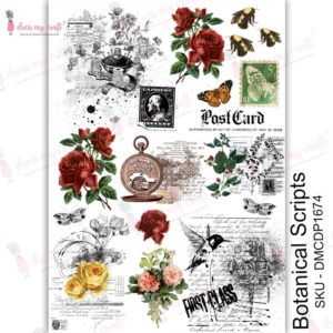 Dress My Craft Transfer Me Sheet A4 - Botanical Scripts