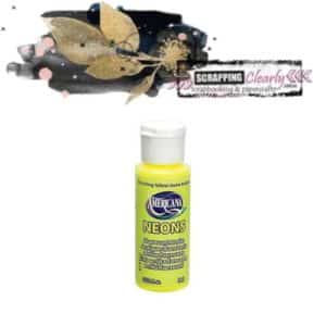 Americana Neons Fluorescent Acrylic Paint 2oz -Scorching Yellow