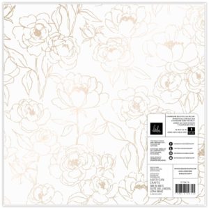 Heidi Swapp Care Free Specialty Paper 12"X12" - Champagne Gold Flowers