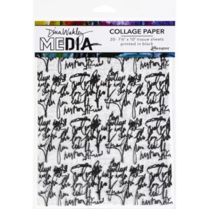 Dina Wakley Media Collage Tissue Paper - Just Words 7.5"X10" 20/Pkg
