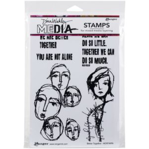 Dina Wakley Media Cling Stamps 6"X9" Better Together