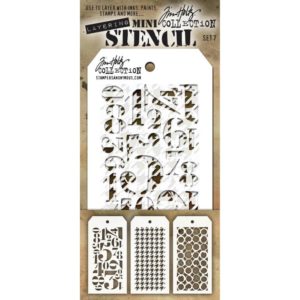 Tim Holtz Mini Layered Stencil Set 3/Pkg - Set 7