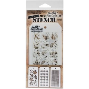 Tim Holtz Mini Layered Stencil Set 3/Pkg - Set 22