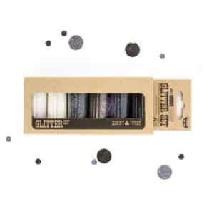 ART INGREDIENTS GLITTER SET – Ebony and Ivory 7G BOTTLE SET OF 6
