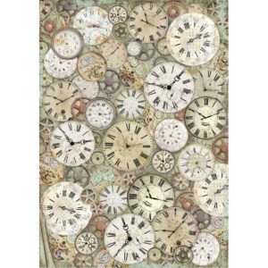 Stamperia Rice Paper A3 - Lady Vagabond: Clock and Mechanisms