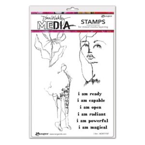 Dina Wakley Media Cling Stamps 6"X9" - I am