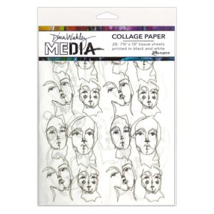 Dina Wakley Media Collage Tissue Paper 7.5"X10" 20/Pkg - Church Doodles