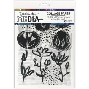 Dina Wakley Media Collage Tissue Paper 7.5"X10" 20/Pkg - Things that Grow