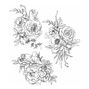 Tim Holtz Cling Stamps 7"X8.5" - Floral Outlines