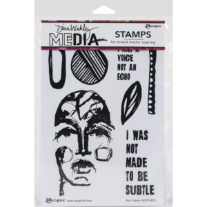 Dina Wakley Media Cling Stamps 6"X9" - Not Subtle