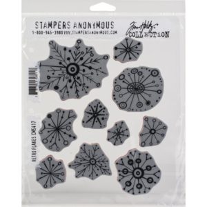 Tim Holtz Cling Stamps 7"X8.5" - Retro Flakes