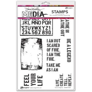 Dina Wakley Media Cling Stamps 6"X9" Stencil Alpha