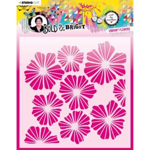 Art By Marlene Bold and Bright 7.87"X7.87" Stencil - Vibrant Flowers