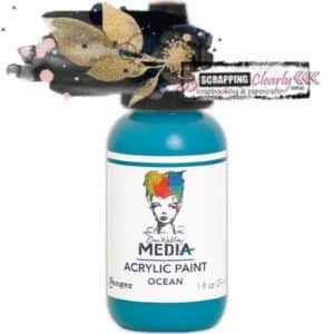 Dina Wakley Media Heavy Body Metallic Acrylic Paint 1oz Ocean