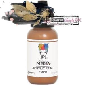 Dina Wakley Media Heavy Body Metallic Acrylic Paint 1oz Penny