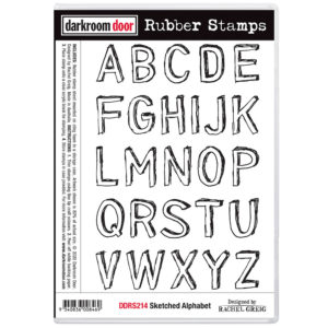 Dark nRoom Door Rubber Stamp Set - Sketched Alphabet