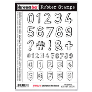 Dark Room Door Rubber Stamp Set - Sketched Numbers