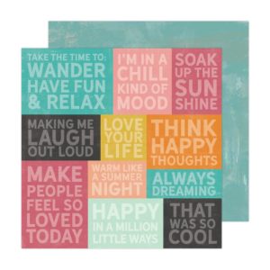 Heidi Swapp Sun Chaser Double-Sided Cardstock 12"X12" - Happy Thoughts