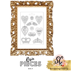 Stamperia Hearts & Crowns Resin - 10 pcs