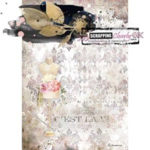 Stamperia Rice Paper Sheet A4 - Threads Pink Mannequin