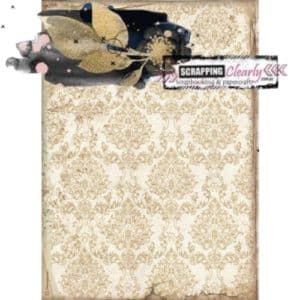 Stamperia Rice Paper Sheet A4 - Wallpaper Gold, Sleeping Beauty