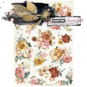 Stamperia Rice Paper Sheet A4 - Flowers Texture, Garden Of Promises