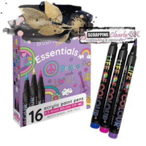 Life of Colour - Essential Colours Brush Tip Acrylic Paint Pens - Set of 16