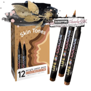Life of Colour - Skin Tone Brush Tip Acrylic Paint Pens - Set of 12