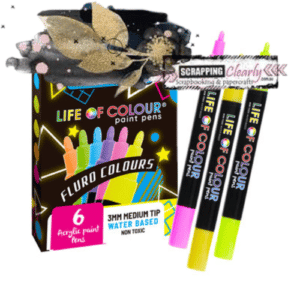 Life of Colour - Fluro Colours 3mm Medium Tip Acrylic Paint Pens - Set of 6