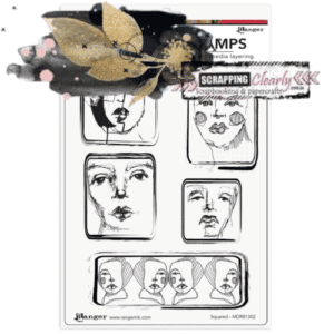 Dina Wakley Media Cling Stamps 6"X9" - Side Eye - Squared