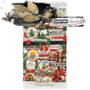 Tim Holtz Idea-Ology Spiral Bound Sticker Book Christmas