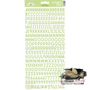 Doodlebug Alphabet Soup Puffy Stickers 6"x 13" - limeade