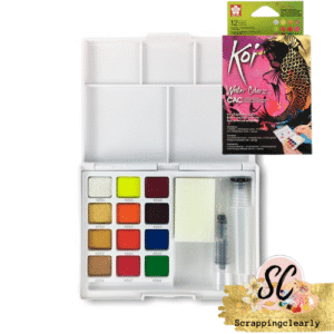 Koi Pocket Watercolour Set - Metallic and Fluorescent Colours 12 x 1/2 Pan